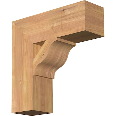 Ekena Millwork Funston Block Smooth Bracket, Western Red Cedar, 5 1/2"W x 18"D x 18"H BKT06X18X18FST05SWR